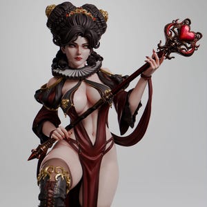 Queen of Hearts Resin Figure – Alice in Wonderland Fan Art Statue (1/8 1/6 Scale) | Collector Gift image 1