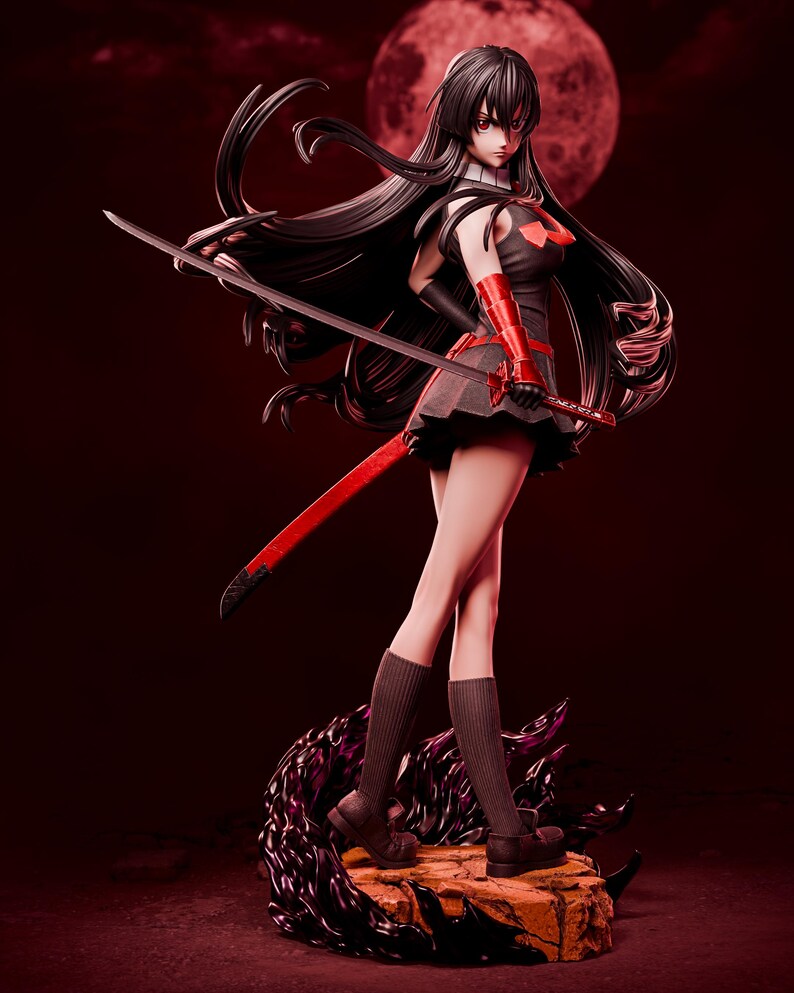 Akame Resin Figure – 1/8 1/6 Scale 3D Printed Fan Art Garage Kit | Collector Gift imagen 3