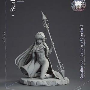Rosalinde — Unicorn Overlord | 1/8 1/6 Scale Resin Figure | Unpainted or Hand-Painted | 3D Printed Fan Art | Collector Gift image 4