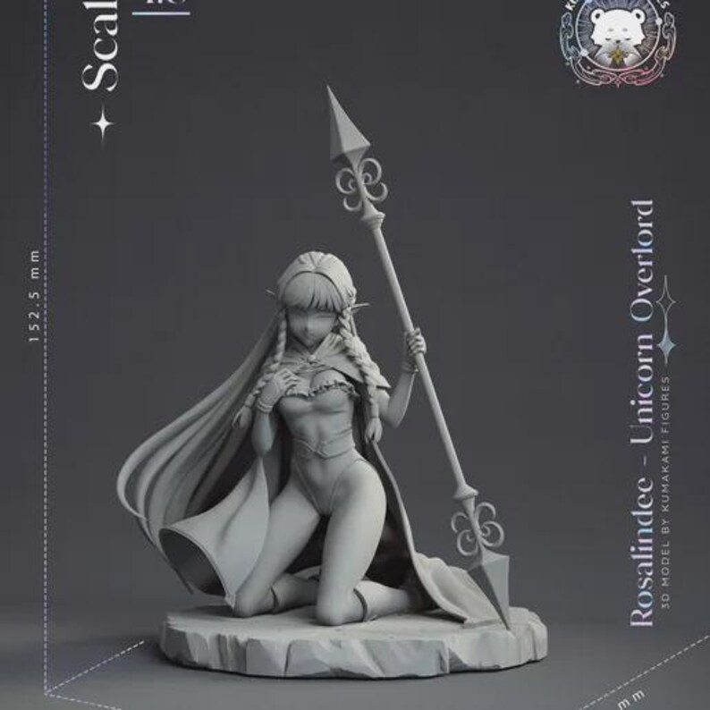 Rosalinde — Unicorn Overlord | 1/8 1/6 Scale Resin Figure | Unpainted or Hand-Painted | 3D Printed Fan Art | Collector Gift image 4