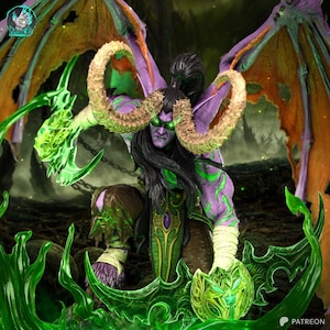 Harsfiguur van Illidan World of Warcraft – schaal 1/8 1/6 3D-geprint fanartstandbeeld | Verzamelaarscadeau afbeelding 1