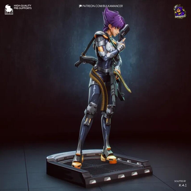 Konoko — Oni / Figura de resina a escala 1/8 y 1/6 / Sin pintar o pintada a mano / Arte de fans impreso en 3D / Regalo de coleccionista imagen 6