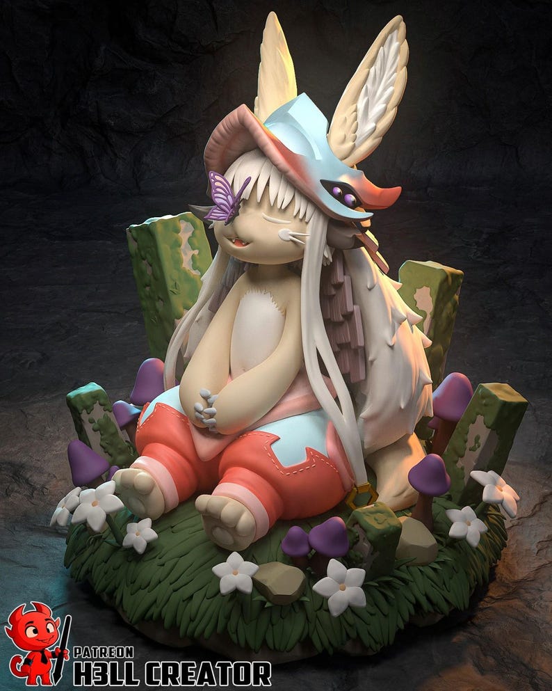 Nanachi — Gemaakt in de afgrond | Harsfiguur schaal 1/8 1/6 | Ongeverfd of handgeschilderd | 3D-geprinte fanart | Verzamelaarscadeau afbeelding 1