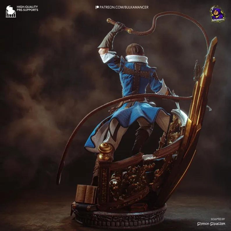 Richter Belmont — Castlevania | 1/8 bis 1/6 Harz Figur | Unbemalt oder Handbemalt | 3D gedruckte Fan Art | Sammler Geschenk Bild 6