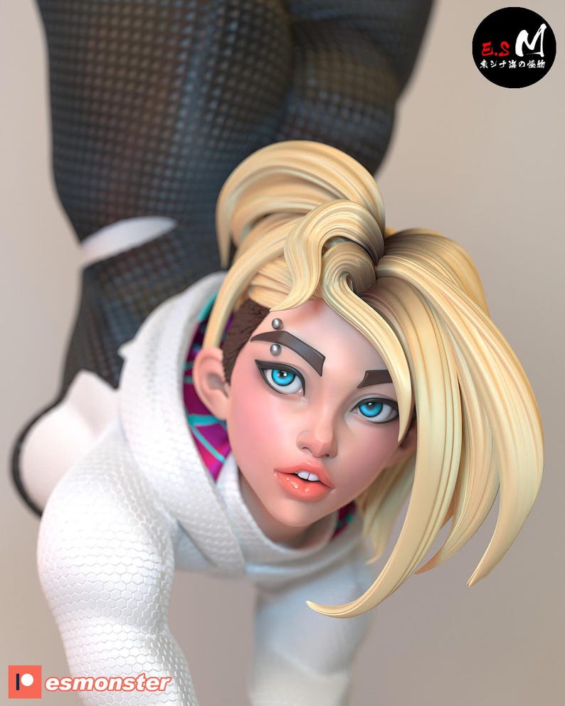 Spider Gwen — Marvel | 1/8 1/6 Scale Resin Figure | Unpainted or Hand-Painted | 3D Printed Fan Art | Collector Gift image 1