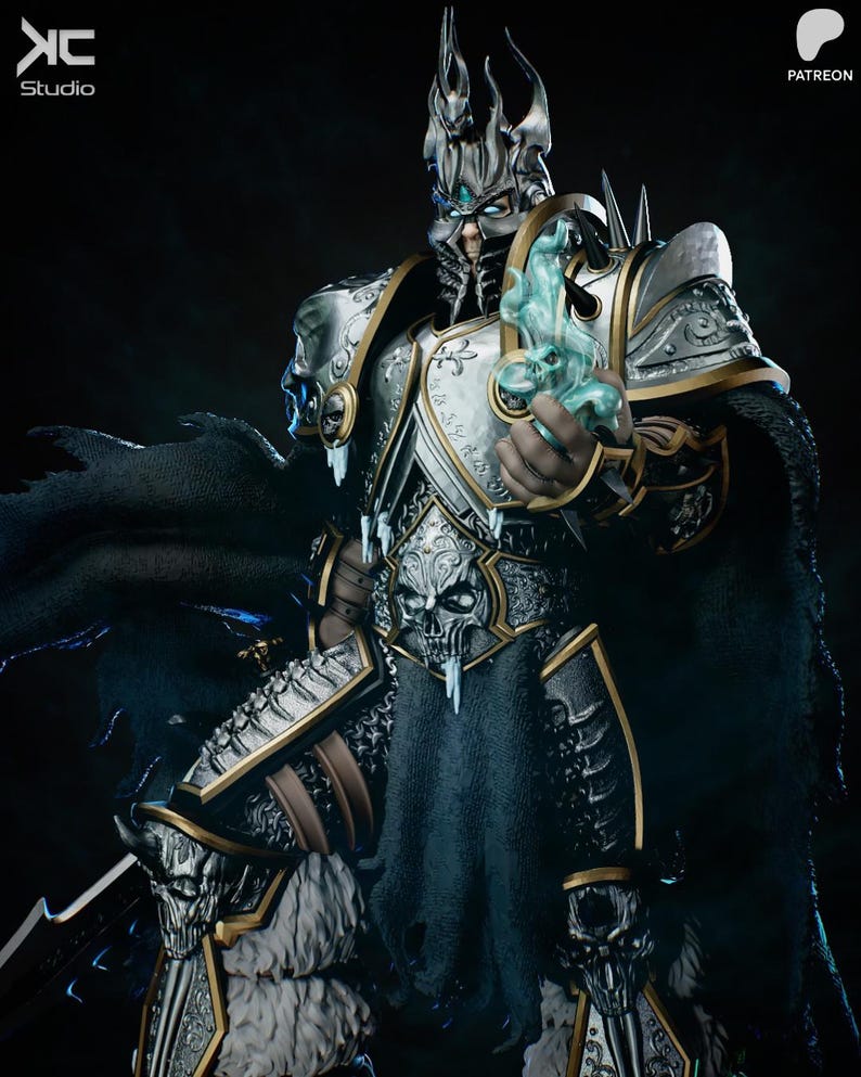 Lich King Diamond 20260401T104532Z | 1/8 1/6 Scale Resin Figure | Unpainted or Hand-Painted | 3D Printed Fan Art | Collector Gift imagen 1