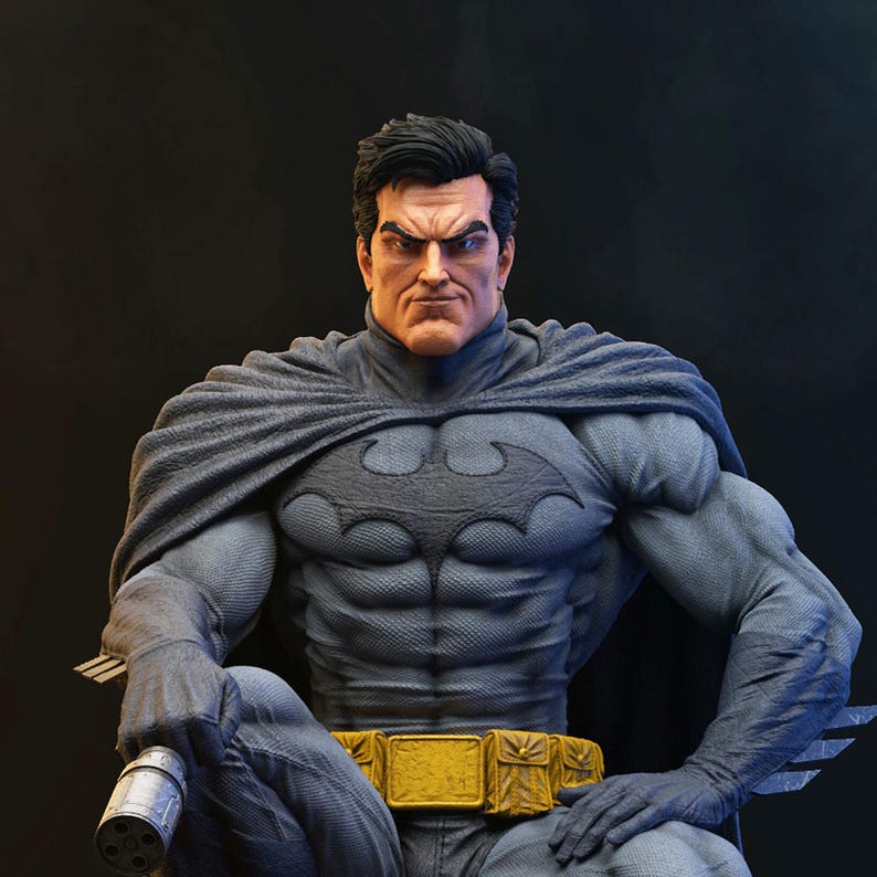 Batman — DC Comics | 1/8 1/6 Scale Resin Figure | 3D Printed Fan Art | Unpainted Garage Kit | Collector Statue | Collector Gift image 7