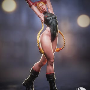 Cammy — Street Fighter | Figurka z żywicy w skali 1/8 1/6 | Niepomalowana lub malowana ręcznie | Grafika fanowska drukowana w 3D | Prezent dla kolekcjonera zdjęcie 1