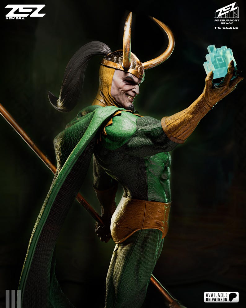 Loki — Marvel Comics | 1/8 1/6 Scale Resin Figure | 3D Printed Fan Art | Unpainted Garage Kit | Collector Statue | Collector Gift bild 1
