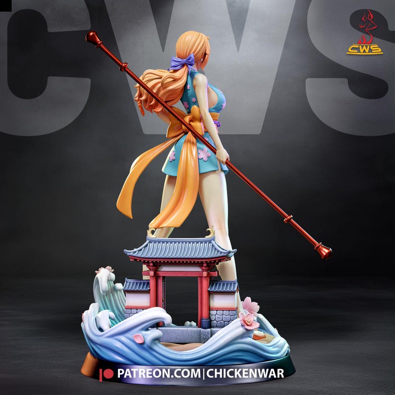 Figura de resina de Nami de One Piece – Escala 1/8 y 1/6. Estatua de fan art impresa en 3D / Regalo de coleccionista. imagen 5