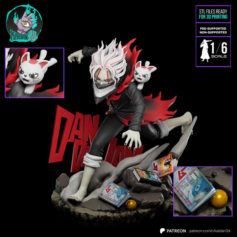 Okarun — Dandadan | 1/8 bis 1/6 Harz Figur | Unbemalt oder Handbemalt | 3D gedruckte Fan Art | Sammler Geschenk Bild 2