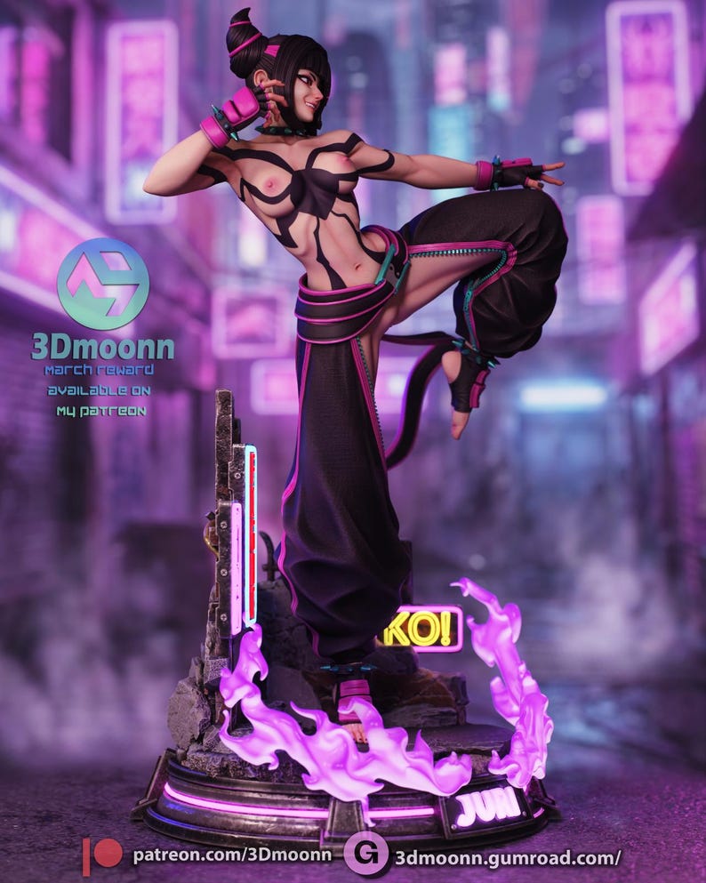 Juri Street Fighter Harzfigur - 1/8 1/6 3D gedruckte Fan Art Statue | Sammler Geschenk Bild 6