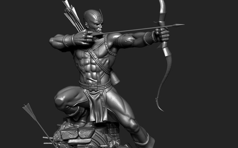 Hawkeye — Marvel | 1/8 1/6 Scale Resin Figure | 3D Printed Fan Art | Unpainted Garage Kit | Collector Statue | Collector Gift image 7