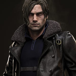 Leon S. Kennedy Resident Evil Resin Figure – 1/8 1/6 Scale 3D Printed Fan Art Statue | Collector Gift image 1