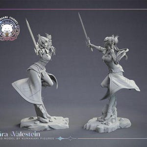 Sara Valestine Trails of Cold Steel Resin Figure, 1/8 1/6 Scale Resin Statue, Unpainted Garage Kit or Hand Painted, 3D Printed Collectible Bild 8