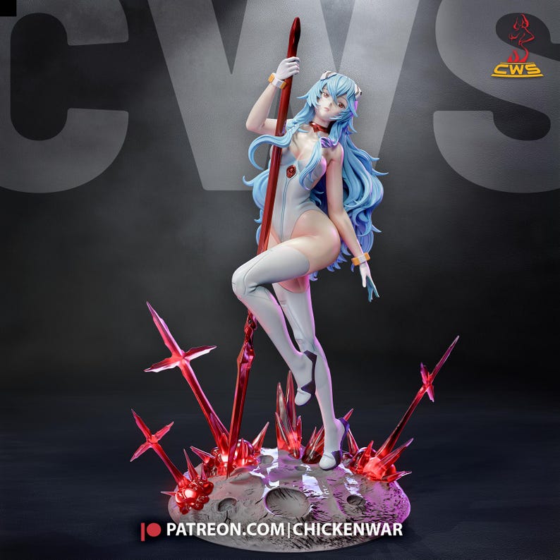 Rei Ayanami — Neon Genesis Evangelion | 1/8 1/6 Scale Resin Figure | 3D Printed Fan Art | Unpainted Garage Kit | Collector Statue Gift image 5