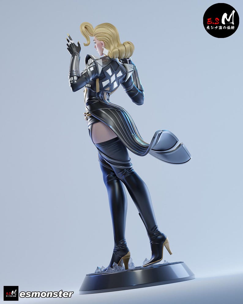 Emma Frost — Marvel | Figurka z żywicy w skali 1/8 1/6 | Fanowska grafika drukowana w 3D | Niepomalowany zestaw garażowy | Figurka kolekcjonerska | Prezent dla kolekcjonera zdjęcie 9