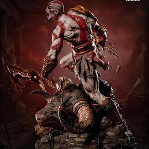 Figura de resina de Kratos de God of War – Escala 1/8 1/6 Estatua de fan art impresa en 3D / Regalo de coleccionista imagen 8
