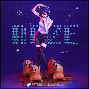 Reze Chainsaw Man Resin Figure – 1/8 1/6 Scale 3D Printed Fan Art Statue | Collector Gift image 2