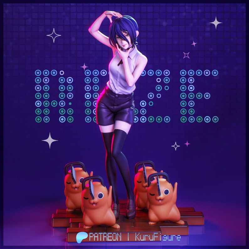 Reze Chainsaw Man Resin Figure – 1/8 1/6 Scale 3D Printed Fan Art Statue | Collector Gift image 2
