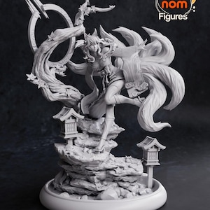 Ahri League of Legends en résine - Statue de fan art imprimée en 3D à l'échelle 1/8 1/6 | Cadeau de collection image 6