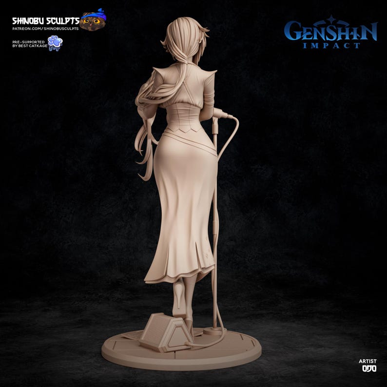 Arlequim — Genshin Impact | Figura em resina em escala 1/8 e 1/6 | Arte de fã impressa em 3D | Kit de garagem sem pintura | Estátua de colecionador | Presente para colecionadores imagem 7