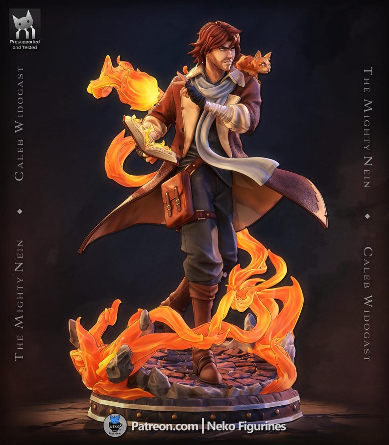 Figura de Caleb Widogast de Critical Role – Estátua em resina na escala 1/8/1/6 (sem pintura) | Presente para colecionadores imagem 3
