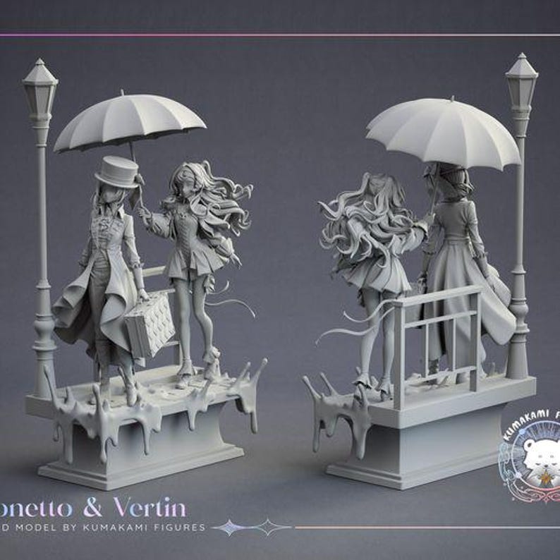 Vertin and Sonetto — Reverse: 1999 | 1/8 1/6 Scale Resin Figure | Unpainted or Hand-Painted | 3D Printed Fan Art | Collector Gift image 5