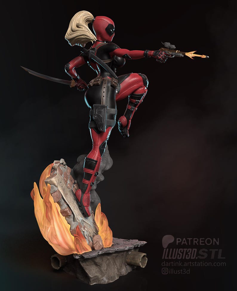 Deadpool — Marvel | 1/8 1/6 Scale Resin Figure | Unpainted or Hand-Painted | 3D Printed Fan Art | Collector Gift image 6