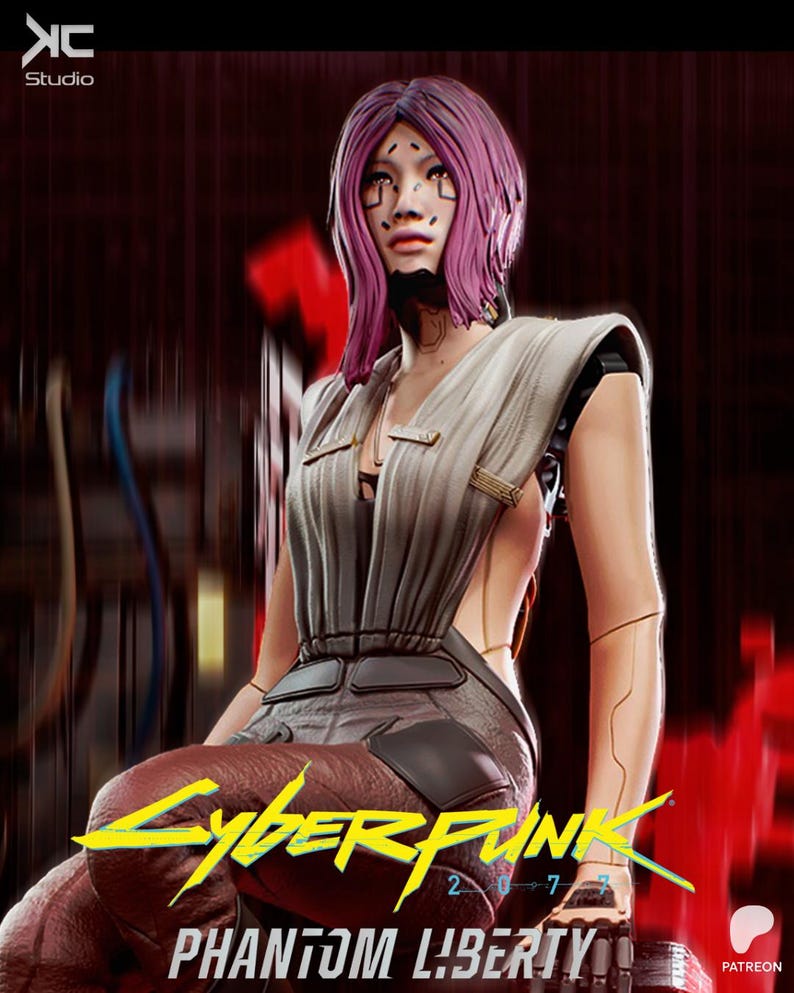Songbird Cyberpunk | 1/8 1/6 Scale Resin Figure | Unpainted or Hand-Painted | 3D Printed Fan Art | Collector Gift image 4