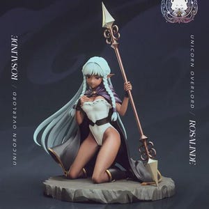 Rosalinde — Unicorn Overlord | 1/8 1/6 Scale Resin Figure | Unpainted or Hand-Painted | 3D Printed Fan Art | Collector Gift image 1