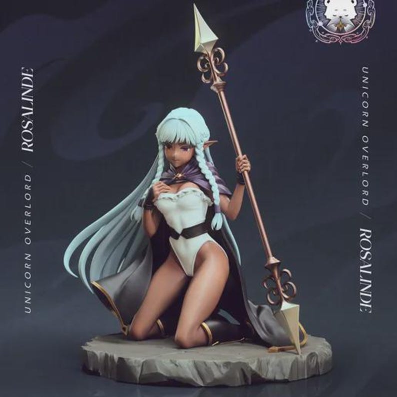 Rosalinde — Unicorn Overlord | 1/8 1/6 Scale Resin Figure | Unpainted or Hand-Painted | 3D Printed Fan Art | Collector Gift image 1
