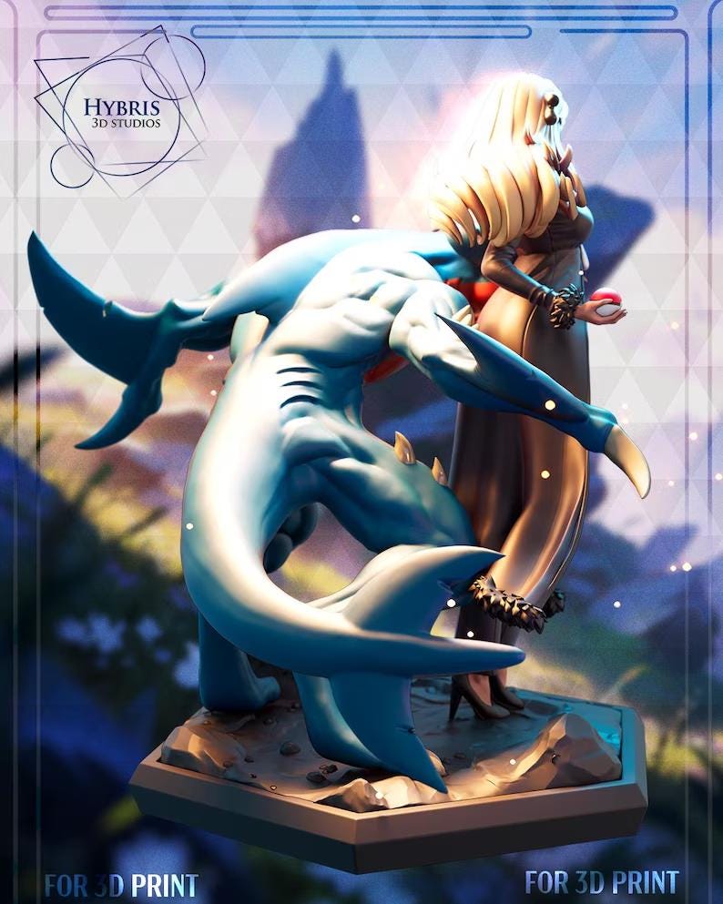 Cynthia — Pokemon | 1/8 1/6 Scale Resin Figure | 3D Printed Fan Art | Unpainted Garage Kit image 6