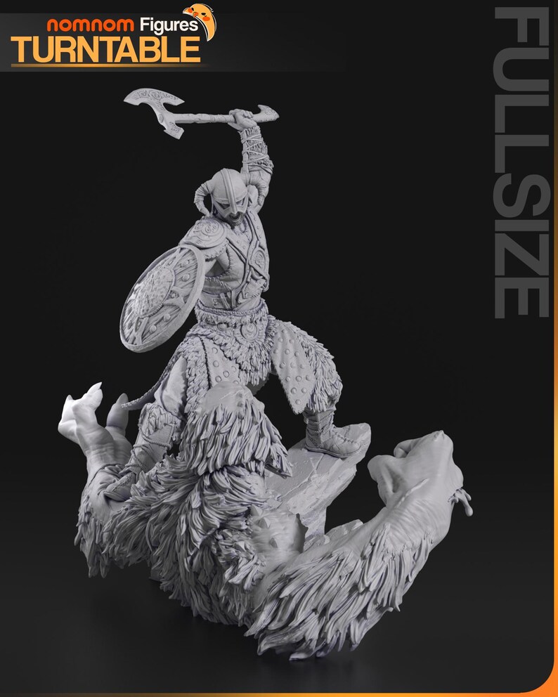 Skyrim Dragonborn Resin Figure – 1/8 1/6 Scale 3D Printed Fan Art Statue | Collector Gift image 8