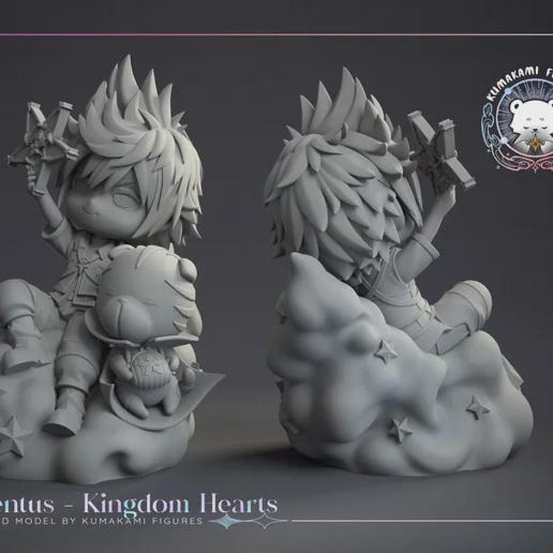 Kingdom Hearts Bundle — Kingdom Hearts | 1/8 1/6 Scale Resin Figure | Unpainted or Hand-Painted | 3D Printed Fan Art | Collector Gift image 1