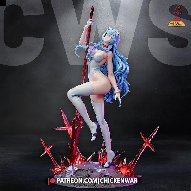 Rei Ayanami — Neon Genesis Evangelion | 1/8 1/6 Scale Resin Figure | 3D Printed Fan Art | Unpainted Garage Kit | Collector Statue Gift image 1