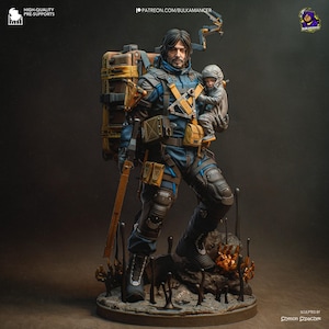 Sam Porter Bridges — Death Stranding | 1/8 1/6 Scale Resin Figure | 3D Printed Fan Art | Unpainted Garage Kit | Collector Statue Gift image 3