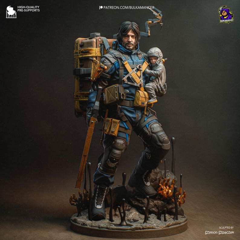 Sam Porter Bridges — Death Stranding | 1/8 1/6 Scale Resin Figure | 3D Printed Fan Art | Unpainted Garage Kit | Collector Statue Gift image 3
