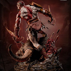 Figura de resina de Kratos de God of War – Escala 1/8 1/6 Estatua de fan art impresa en 3D / Regalo de coleccionista imagen 7