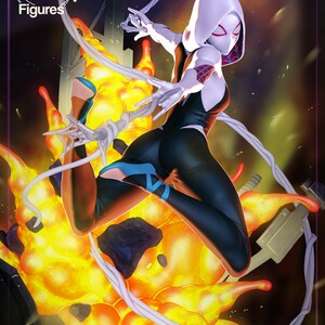 Spider Gwen Into The Spider Verse Project | Resinfigur i skala 1/8 och 1/6 | Omålad eller handmålad | 3D-utskriven fankonst | Samlargåva bild 4