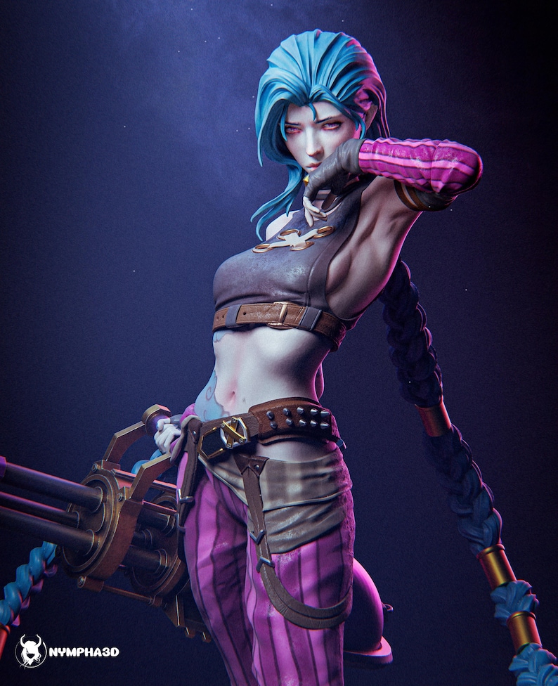 Jinx — League of Legends / Arcane | 1/8 1/6 Scale Resin Figure | Unpainted or Hand-Painted | 3D Printed Fan Art | Collector Gift image 1