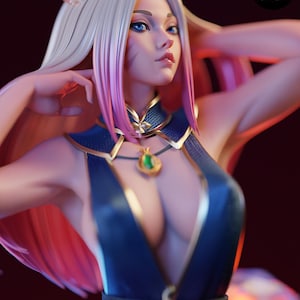 Ahri — League of Legends | Harsfiguur schaal 1/8 1/6 | Ongeverfd of handgeschilderd | 3D-geprinte fanart | Verzamelaarscadeau afbeelding 4