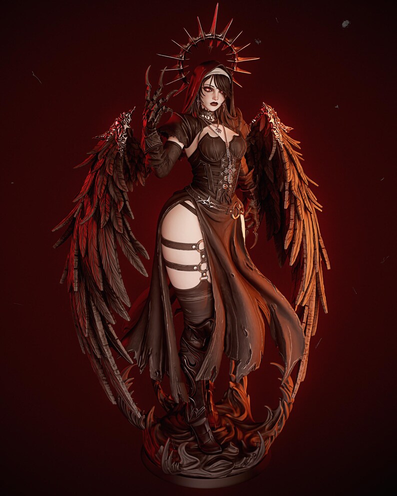 Corrupted Nun Resin Figure – 1/8 1/6 Scale 3D Printed Fan Art Statue | Collector Gift image 3