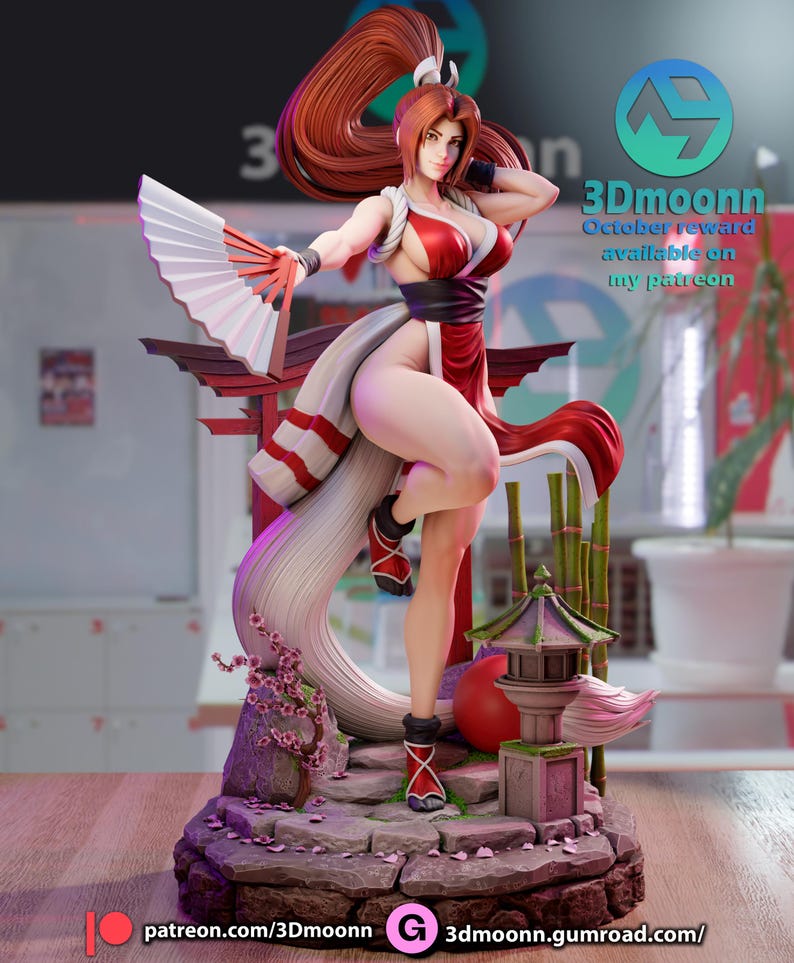 Mai Shiranui — Fatal Fury / King of Fighters | 1/8 1/6 Scale Resin Figure | Unpainted or Hand-Painted | 3D Printed Fan Art | Collector Gift Bild 1