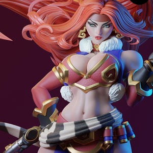 Red Monika Battle Chasers Resin Figure – 1/8 1/6 Scale Fan Art Statue | Collector Gift image 5