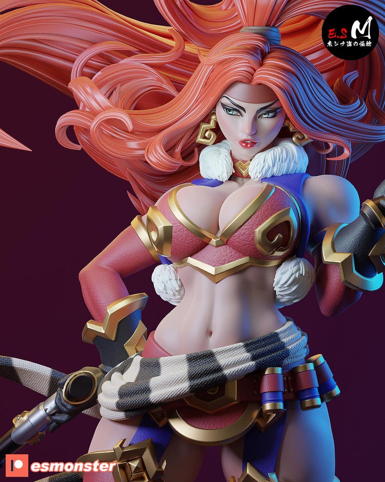 Red Monika Battle Chasers Resin Figure – 1/8 1/6 Scale Fan Art Statue | Collector Gift image 5