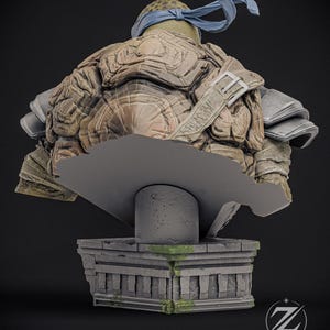 Leonardo Bust — TMNT | 1/8 1/6 Scale Resin Figure | Unpainted or Hand-Painted | 3D Printed Fan Art | Collector Gift image 3