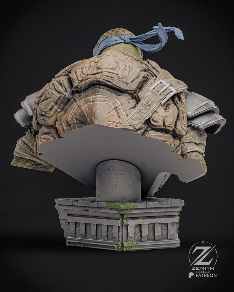 Leonardo Bust — TMNT | 1/8 1/6 Scale Resin Figure | Unpainted or Hand-Painted | 3D Printed Fan Art | Collector Gift image 3
