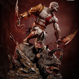 Figura de resina de Kratos de God of War – Escala 1/8 1/6 Estatua de fan art impresa en 3D / Regalo de coleccionista imagen 3