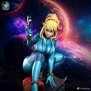 Samus Aran — Metroid | 1/8 1/6 Scale Resin Figure | 3D Printed Fan Art | Unpainted Garage Kit | Collector Statue | Collector Gift image 3